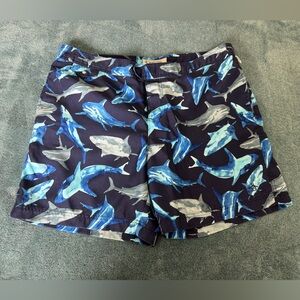 Original Penguin Men's Swim Trunks Shorts Blue Sharks Size 34 Lined Pockets